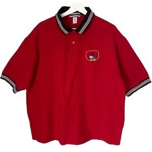 JERZEEZ Nautical Polo Shirt Short Sleeves Red Black White Mens Size XXL